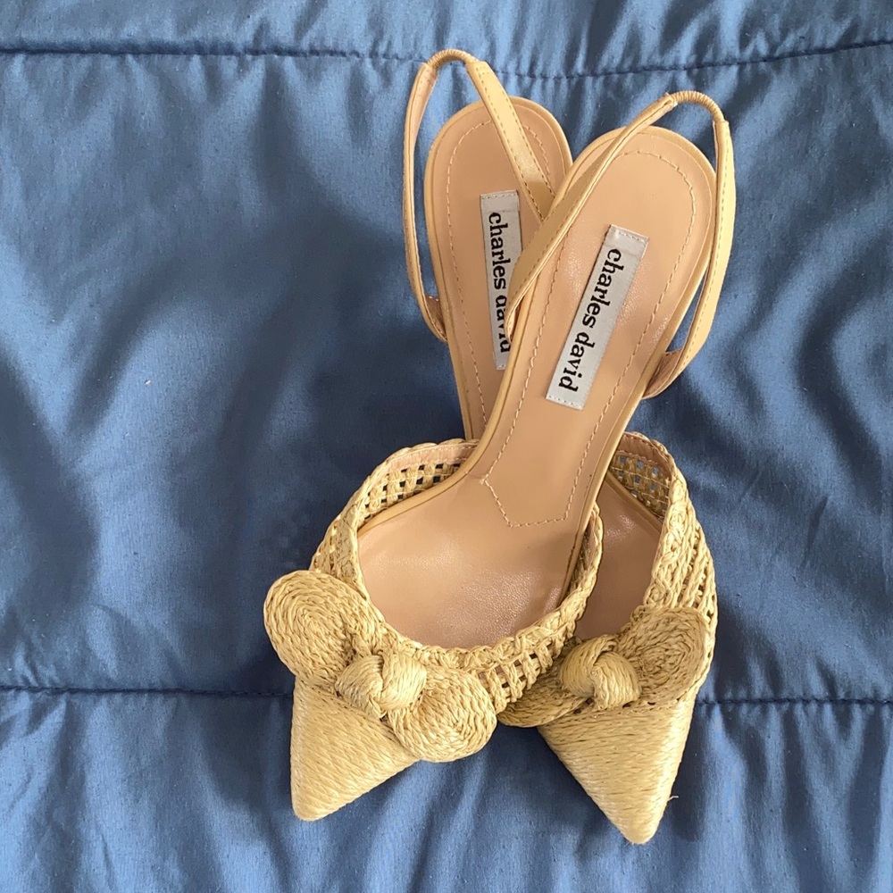 Charles David Mustard Woven Heels